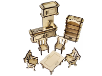 Laser Cut Kitchen and Dining Room Set