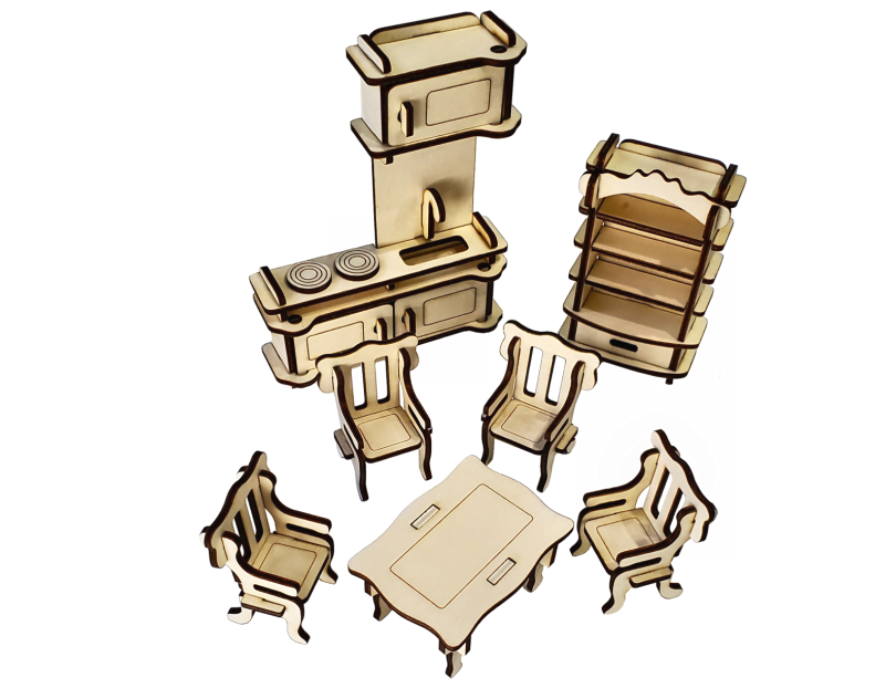 Laser Cut Kitchen and Dining Room Set