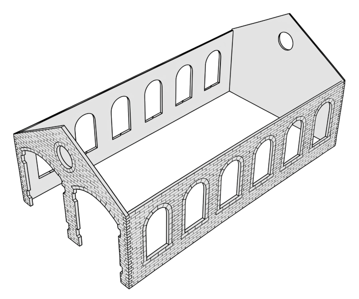 Railway Station Double Engine Shed Step 9